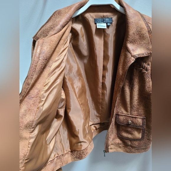 CITY Girl by Nancy Bolen Vintage 80's Western Style Faux Leather Jacket - SizeXL - Picture 11 of 13